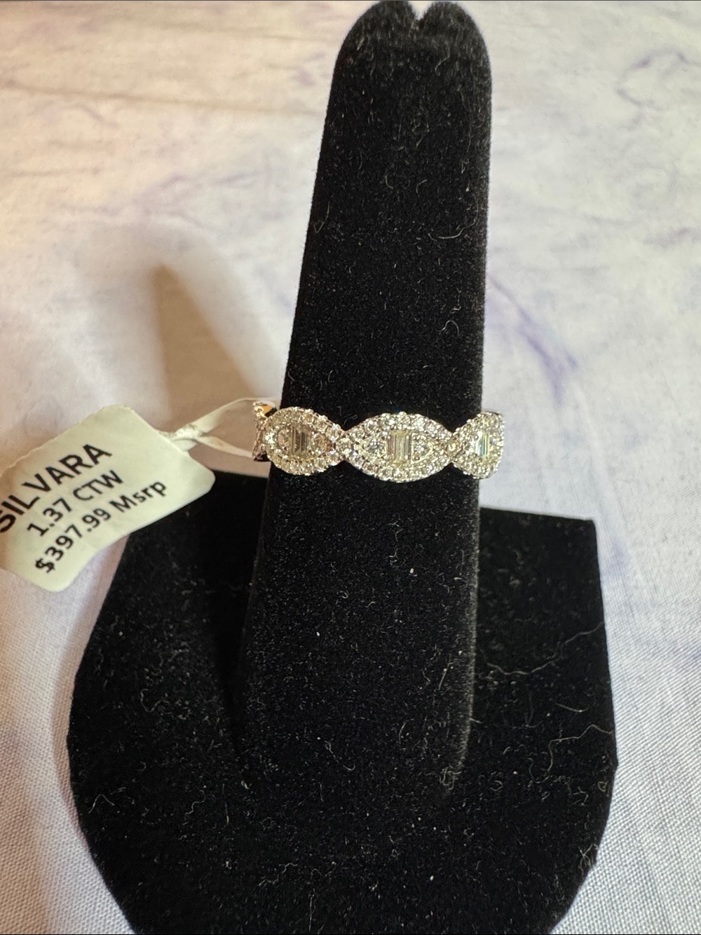 925 Silver & 1.37 CTW Moissanite Diamond Eterniry Twist Band
